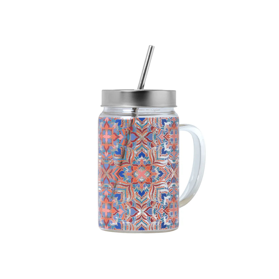 Caneca de Vidro Glass Jar Mallow - Tea Shop