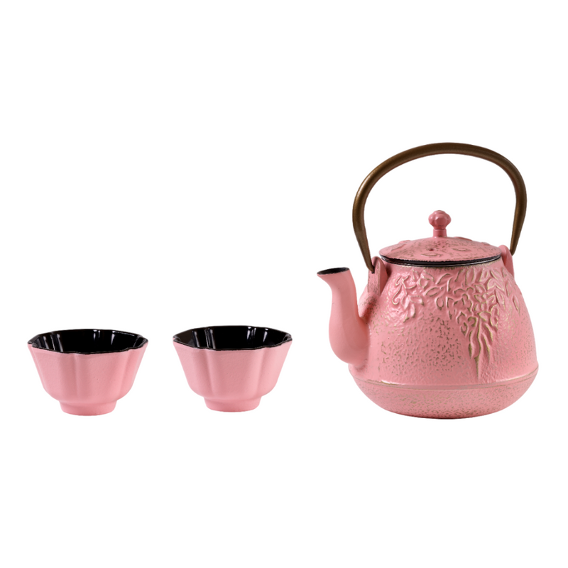 Set Iron Teapot Pink