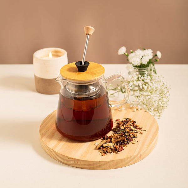 Bule Com Infusor e Tampa de Bambu - Tea Shop Brasil