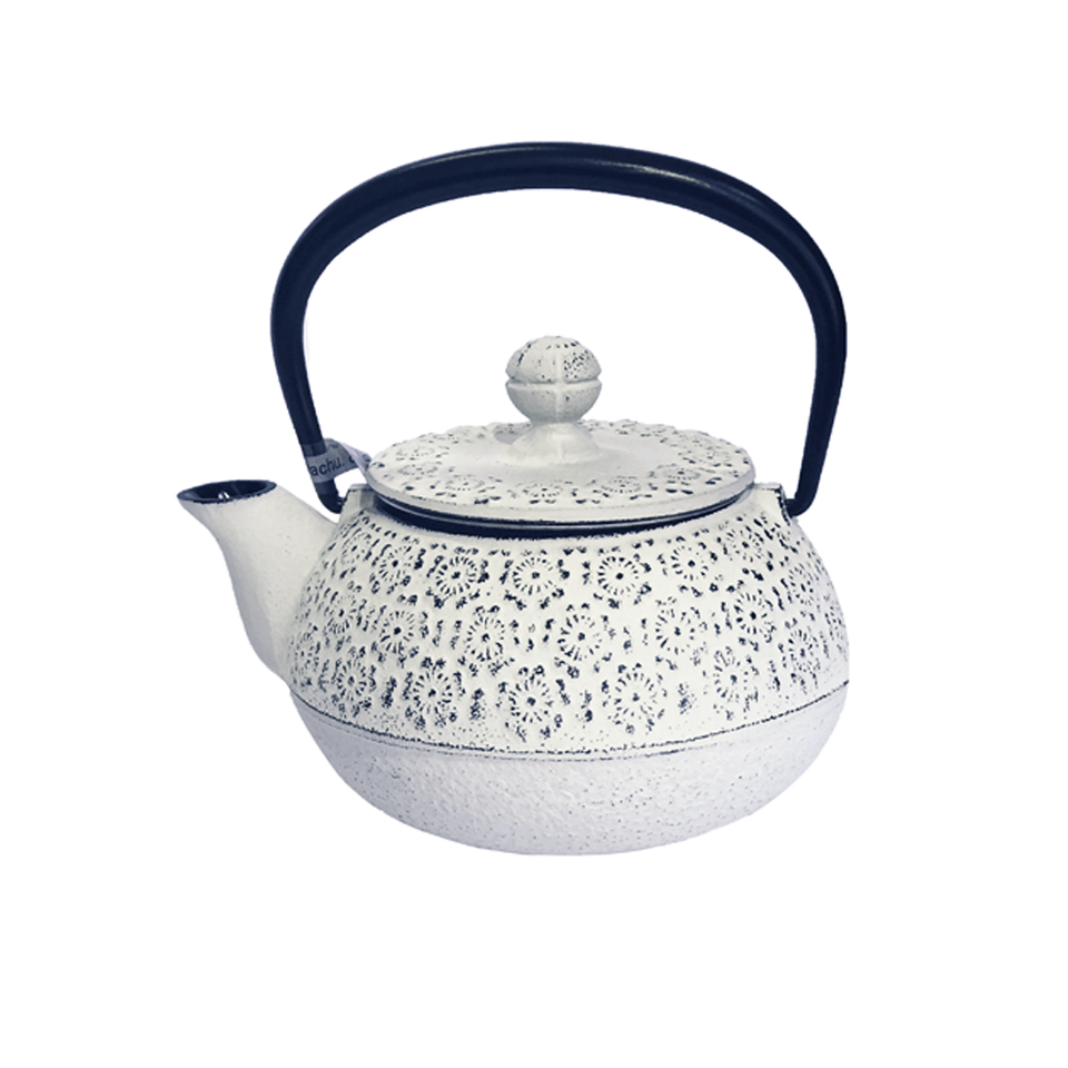 Bule de ferro artesanal estilo japonês Geisha Branco 0,35L - Tea Shop - Tea Shop Brasil