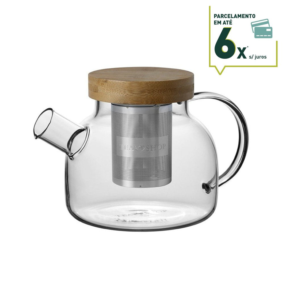 Bule de Vidro All In One Teapot Bamboo 1L - Tea Shop