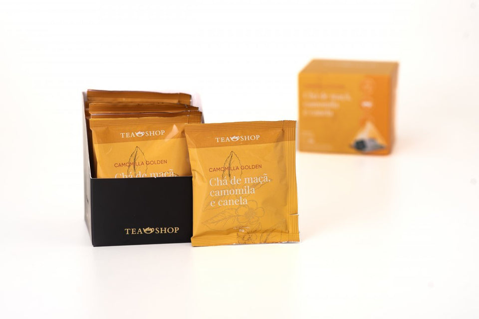 Camomila Golden - Caixa Sachês Piramidais (10 Saches) - Tea Shop Brasil