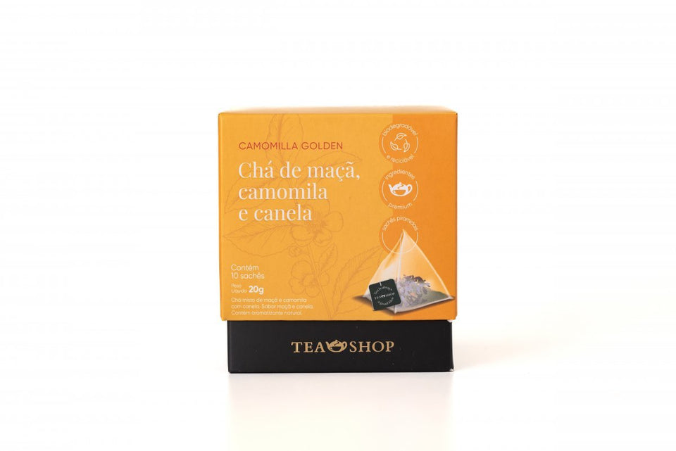 Camomila Golden - Caixa Sachês Piramidais (10 Saches) - Tea Shop Brasil