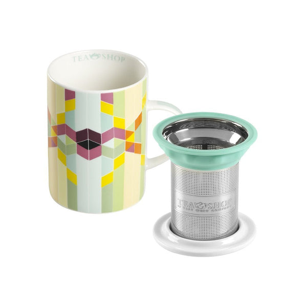 Caneca de Porcelana Mug Classic Geometric - Tea Shop - Tea Shop Brasil