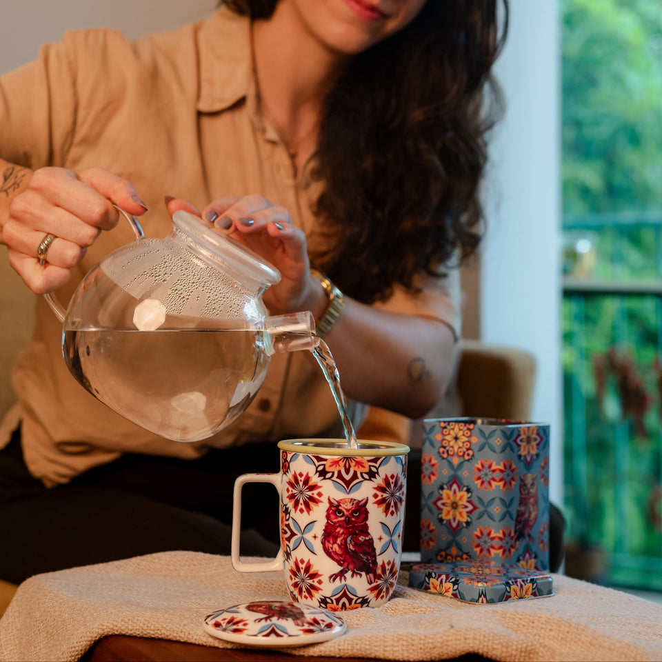 Caneca de Porcelana Mug Harmony Mystic Feathers - Tea Shop - Tea Shop Brasil