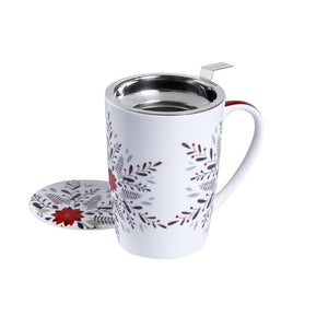 Caneca de Porcelana Mug Super Jumbo Poinsettia - Tea Shop