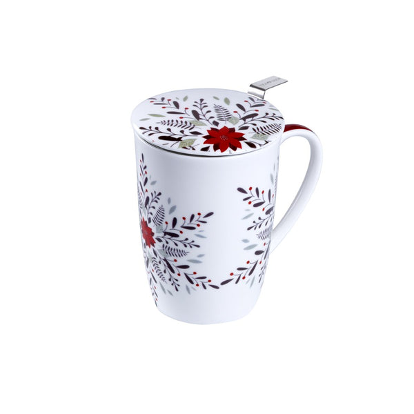 Caneca de Porcelana Mug Super Jumbo Poinsettia - Tea Shop