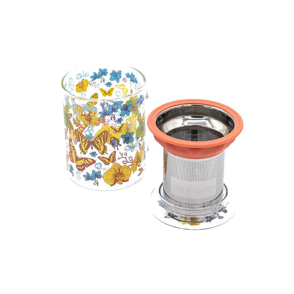 Caneca de Vidro All In One Butterfly - Tea Shop - Tea Shop Brasil