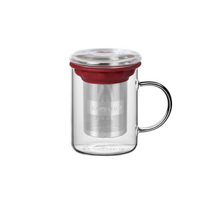 Caneca de Vidro Mug All In One Carmine - Tea Shop Brasil
