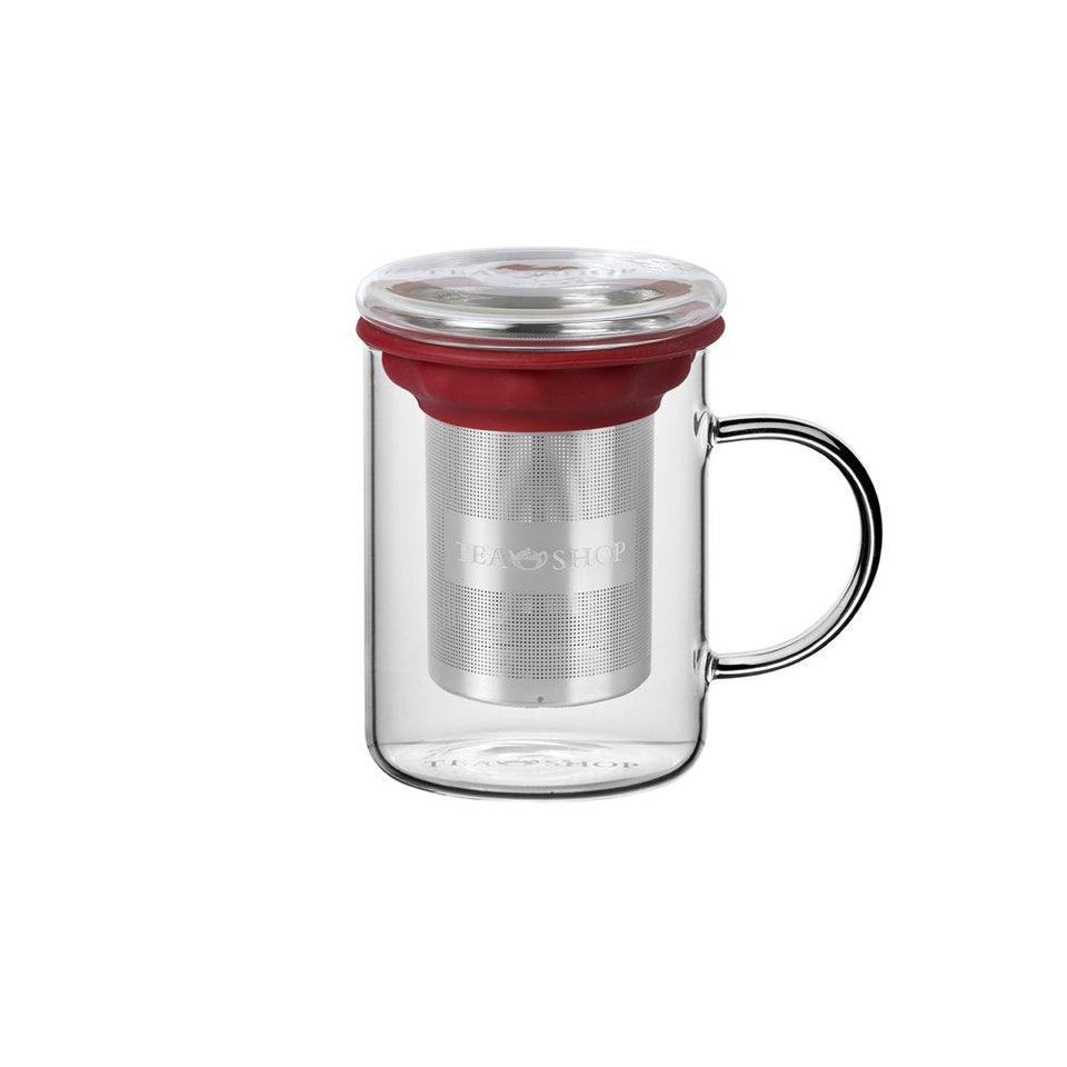 Caneca de Vidro Mug All In One Carmine - Tea Shop Brasil