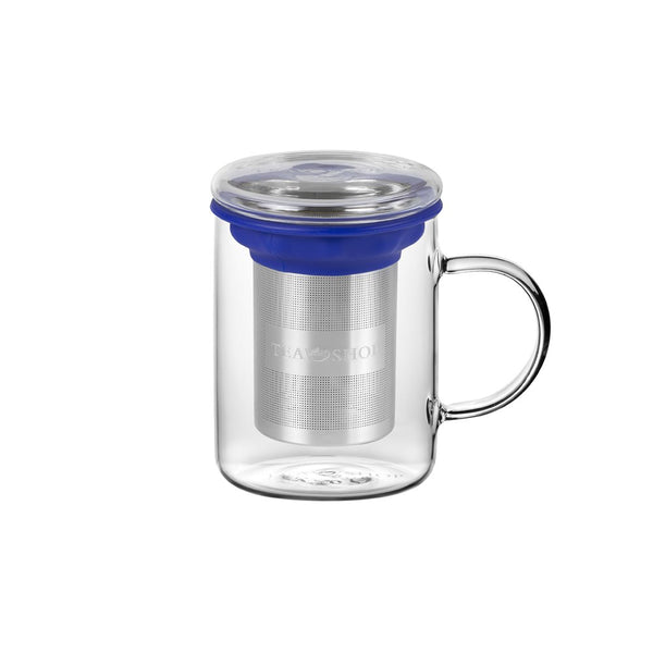 Caneca de Vidro Mug All In One Dark Blue - Tea Shop