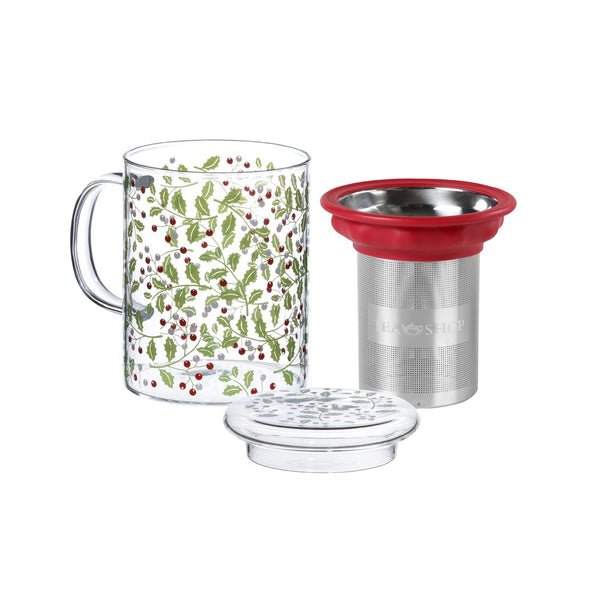 Caneca de Vidro Mug All In One XMAS HOLLY