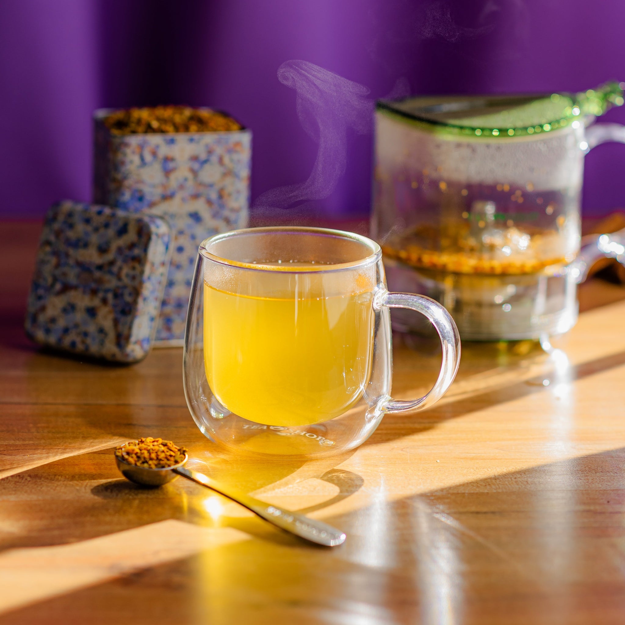 Caneca Mug de Vidro Duplo - Tea Shop Brasil