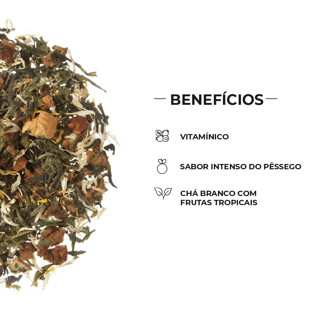 Chá Branco Sunny Peach - Tea Shop - Tea Shop Brasil