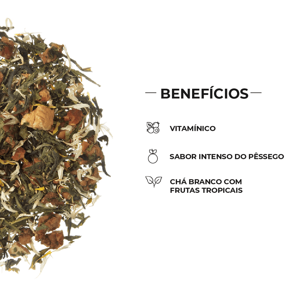 Chá Branco Sunny Peach - Tea Shop - Tea Shop Brasil
