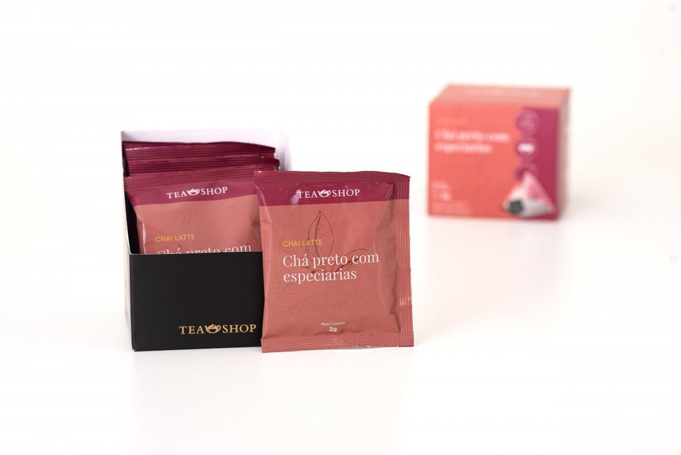 Chai Latte - Caixa Sachês Piramidais (10 Saches) - Tea Shop Brasil