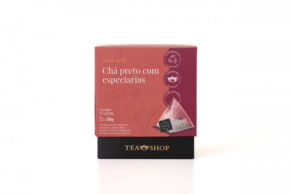 Chai Latte - Caixa Sachês Piramidais (10 Saches) - Tea Shop Brasil