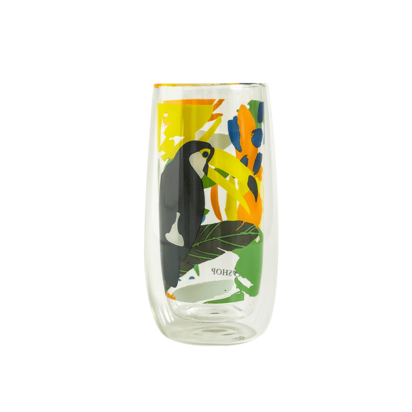 Copo Vidro Duplo Tropical - Tea Shop Brasil