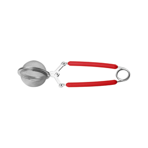 Filtro Bola inox Infusor Pinça em silicone vermelho - Tea Shop - Tea Shop Brasil