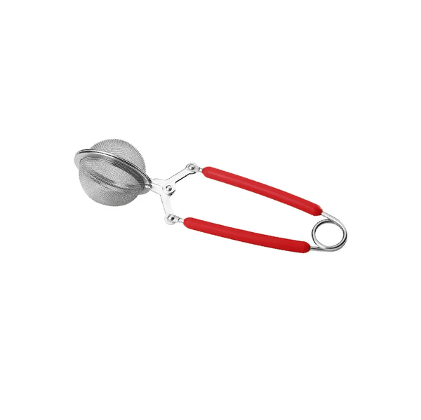 Filtro Bola inox Infusor Pinça em silicone vermelho - Tea Shop - Tea Shop Brasil