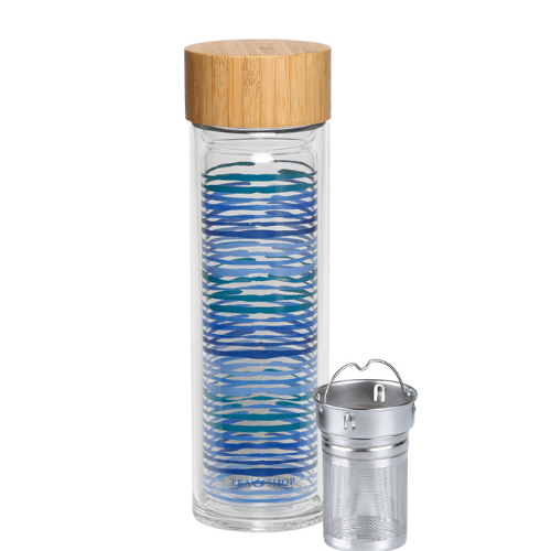 Garrafa em vidro duplo Travel Tea Ocean Waves - Tea Shop - Tea Shop Brasil