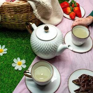Jogo de chá em porcelana Set Golden Hive - Tea Shop - Tea Shop Brasil