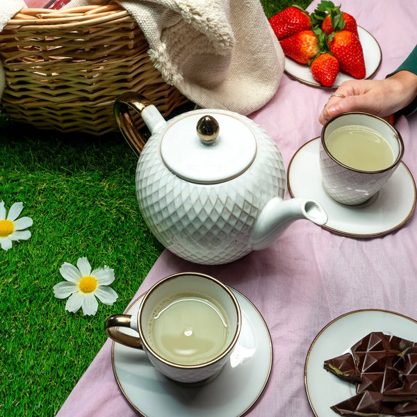 Jogo de chá em porcelana Set Golden Hive - Tea Shop - Tea Shop Brasil