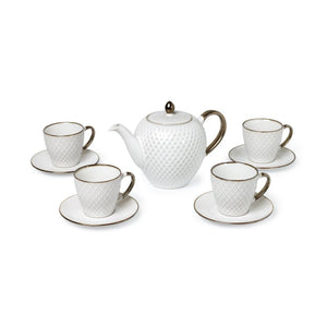 Jogo de chá em porcelana Set Golden Hive - Tea Shop - Tea Shop Brasil