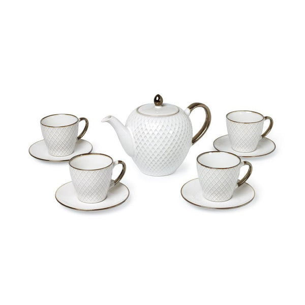 Jogo de chá em porcelana Set Golden Hive - Tea Shop - Tea Shop Brasil