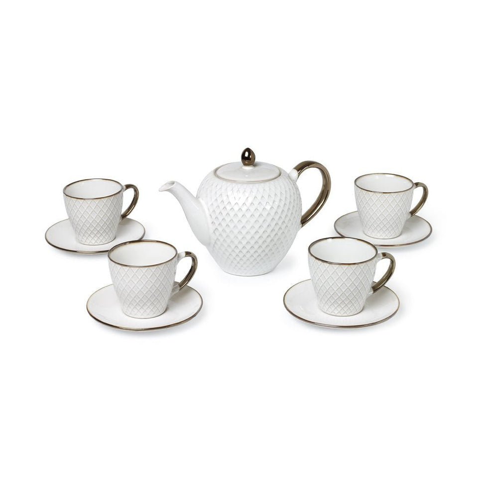 Jogo de chá em porcelana Set Golden Hive - Tea Shop - Tea Shop Brasil