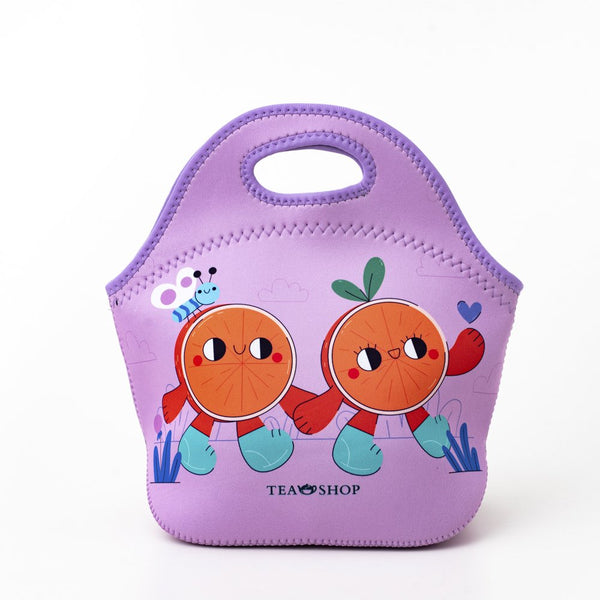 Kit Bolsa de Neoprene para Lanche Infantil + GARRAFA TÉRMICA TRAVEL KIDS INFANTIL ROXA