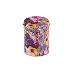 Lata Circular Viola Flower - Tea Shop Brasil