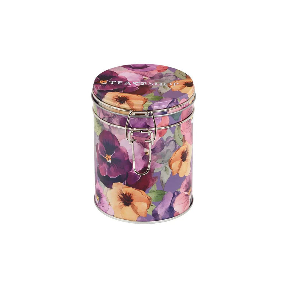 Lata Circular Viola Flower - Tea Shop Brasil