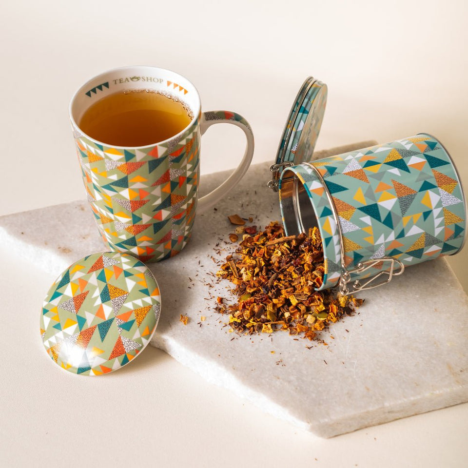 Mug Super Jumbo Green Geo - Tea Shop Brasil