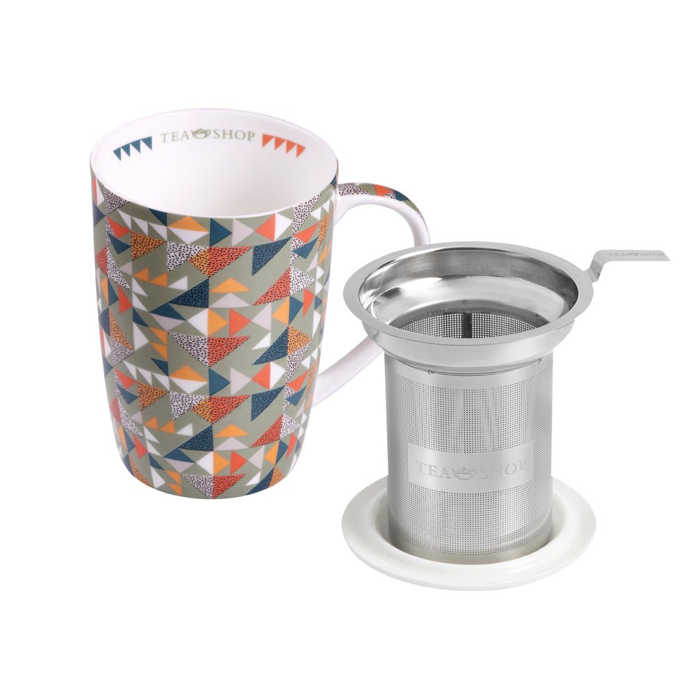 Mug Super Jumbo Green Geo - Tea Shop Brasil