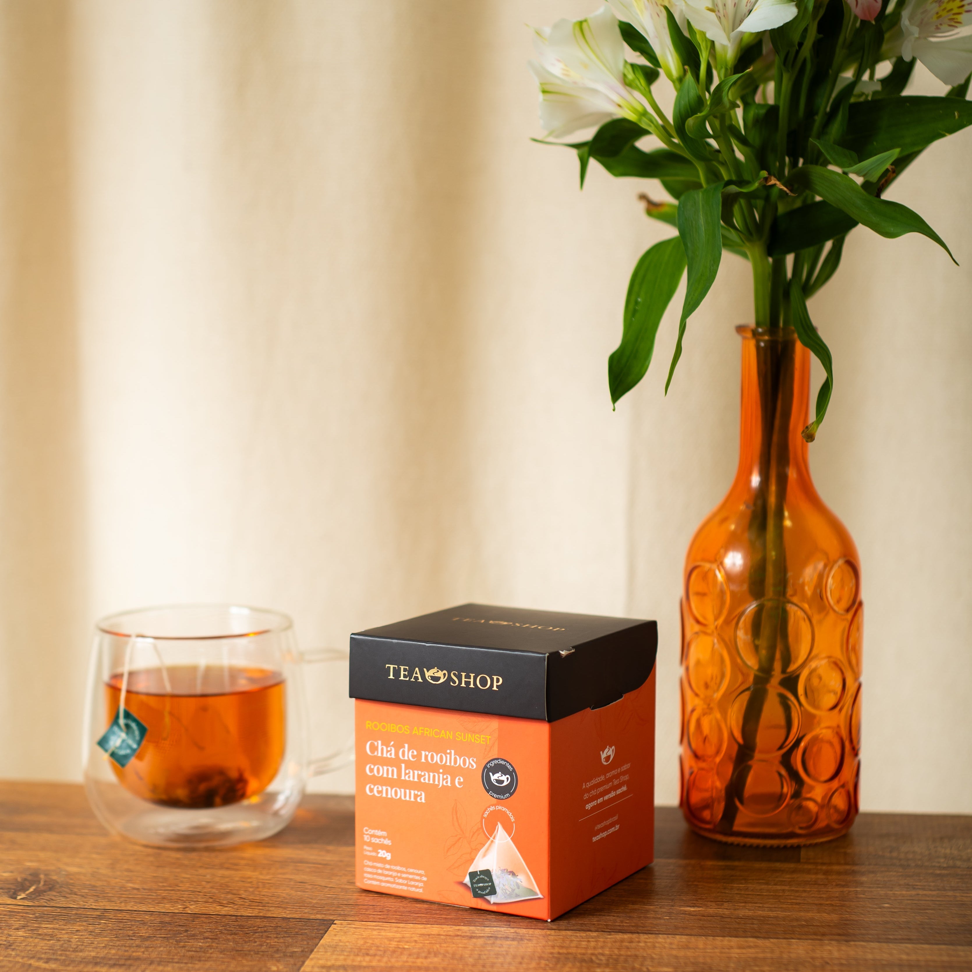 Rooibos African Sunset - Caixa Sachês Piramidais – Tea Shop Brasil