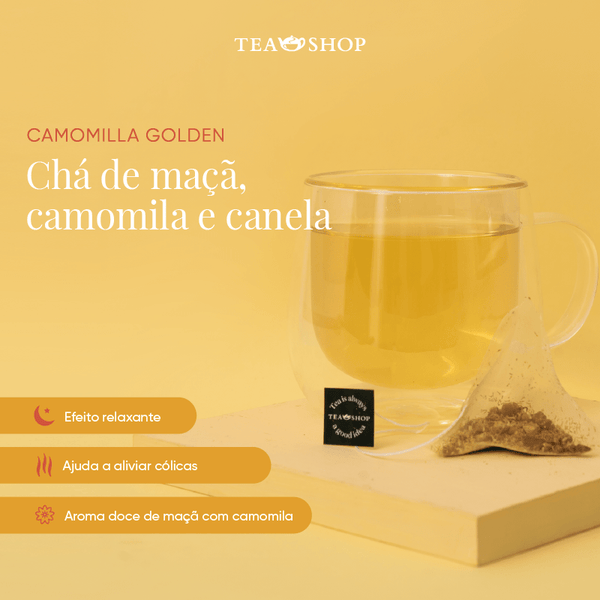 Sachê Piramidal Individual - Camomila Golden - Tea Shop Brasil