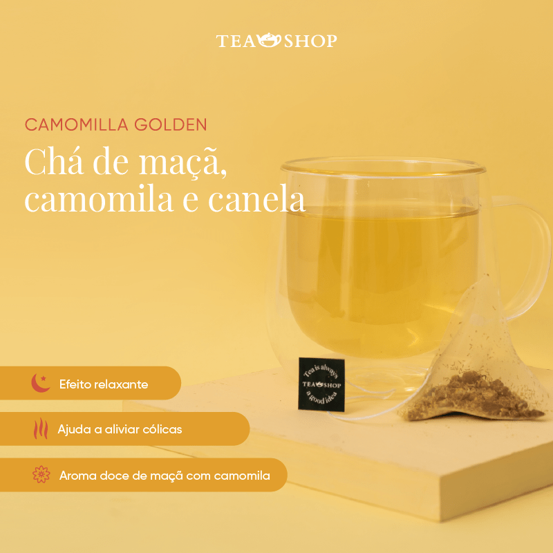 Sachê Piramidal Individual - Camomila Golden - Tea Shop Brasil