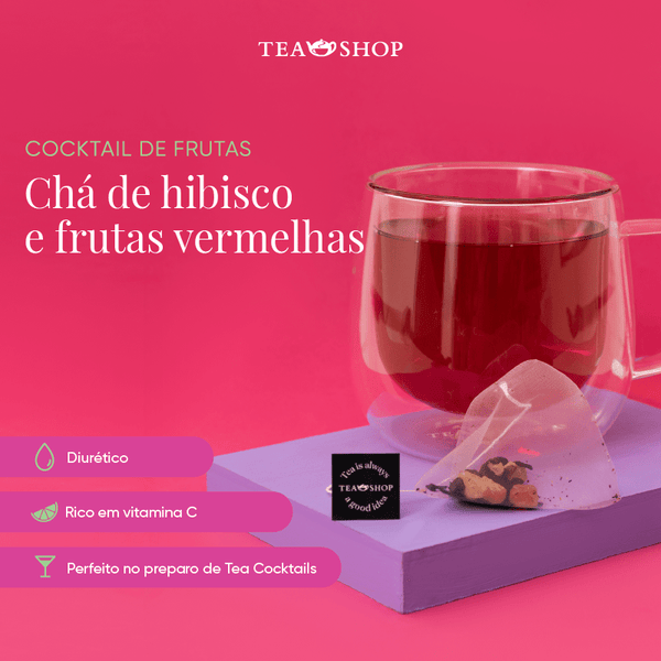 Sachê Piramidal Individual - Cocktail De Frutas - Tea Shop Brasil