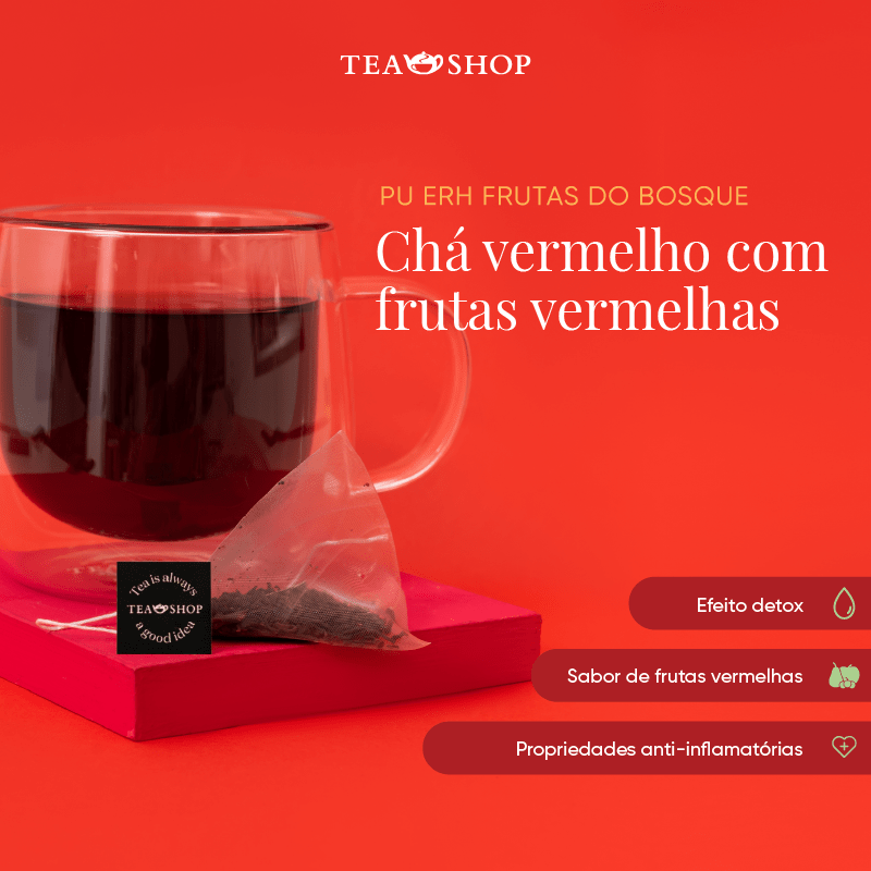 Sachê Piramidal Individual - Pu Erh Frutas Do Bosque - Tea Shop Brasil