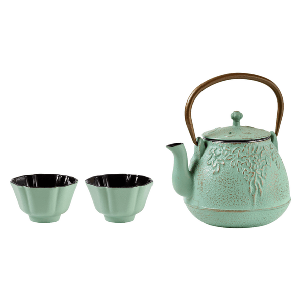 Set Iron Teapot Green - Tea Shop Brasil