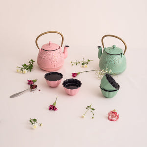 Set Iron Teapot Green - Tea Shop Brasil