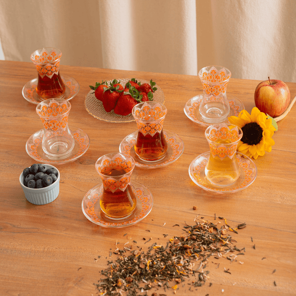 Set Turkish Glasses Paisley - Tea Shop Brasil