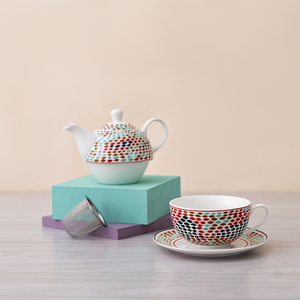 Jogo individual de Porcelana Tea For One Geometric - Tea Shop