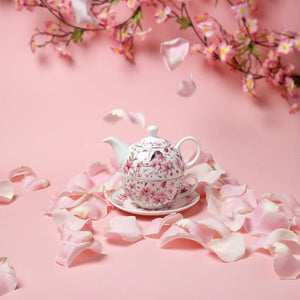 Shamila Tea For One – Théière Cerisier En Fleurs 0,5L + Tasse 0,25L | Porcelaine Japonaise Élégante